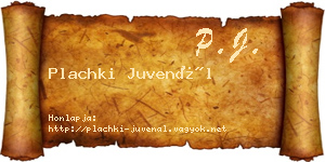 Plachki Juvenál névjegykártya